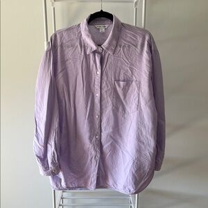Old Navy Lavender Linen-blend Button-Down Shirt XL